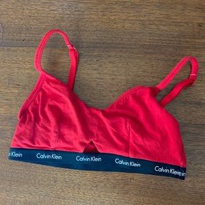 Calvin Klein Red S Bralette Adj straps EUC
